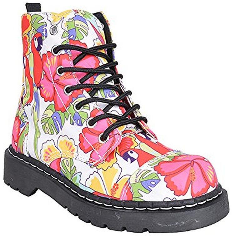 T.U.K. Anarchic Parrot Tropical Papagei 7-Loch Boots